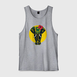 Мужская майка Слон и цветок