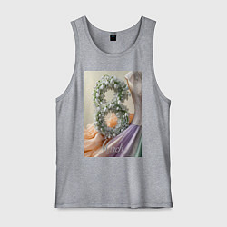 Майка мужская хлопок Ландыши 8 марта, цвет: меланж