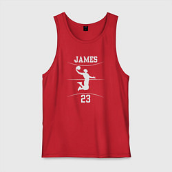 Майка мужская хлопок James dunk, цвет: красный