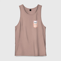 Майка мужская хлопок Jiniret in pocket, цвет: пыльно-розовый