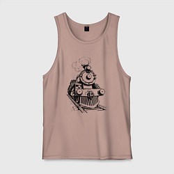 Мужская майка Векторный паровоз