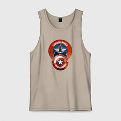 Майка мужская хлопок Captain America: Brave New World, цвет: миндальный