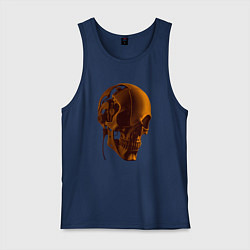 Мужская майка Оранжевый череп в тенях