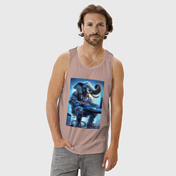 Майка мужская хлопок Слоняра киберспортсмен - киберпанк, цвет: пыльно-розовый — фото 2