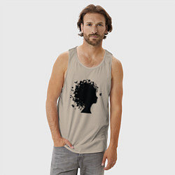 Майка мужская хлопок Весенняя красавица, цвет: миндальный — фото 2