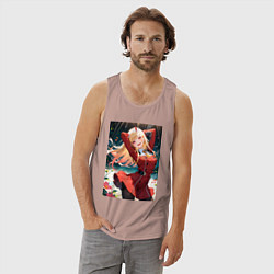 Майка мужская хлопок Марин Китагава косплей 002 Darling in the Franxx, цвет: пыльно-розовый — фото 2