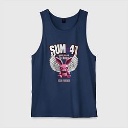 Майка мужская хлопок Sum 41 розовый кролик, цвет: тёмно-синий
