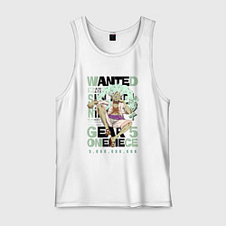 Майка мужская хлопок One piece D Luffy wanted, цвет: белый