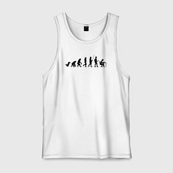 Майка мужская хлопок Цикл эволюции человека-программиста, цвет: белый
