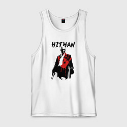 Майка мужская хлопок Hitman - 47, цвет: белый