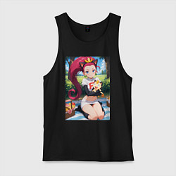 Майка мужская хлопок Джесси и Мяут на пикнике, цвет: черный