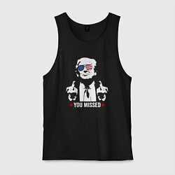 Майка мужская хлопок Trump you missed, цвет: черный