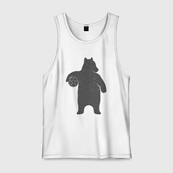 Мужская майка Футболист мишка