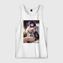 Майка мужская хлопок Raiden Shogun в откровенном наряде, цвет: белый