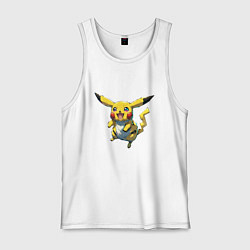 Майка мужская хлопок Pikachu joy, цвет: белый