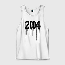 Майка мужская хлопок Капающий 2004, цвет: белый
