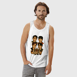 Майка мужская хлопок Astro в стиле тату, цвет: белый — фото 2