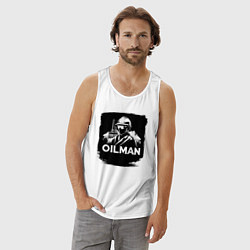 Майка мужская хлопок Нефтяник, цвет: белый — фото 2