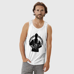 Майка мужская хлопок Шестерня нефтяника, цвет: белый — фото 2