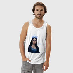 Майка мужская хлопок Билли Айлиш с короной, цвет: белый — фото 2