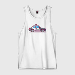 Майка мужская хлопок Police car, цвет: белый