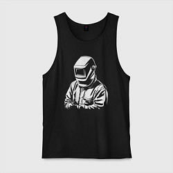 Майка мужская хлопок Сварщик в маске, цвет: черный