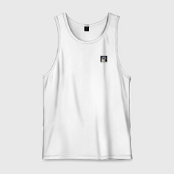 Майка мужская хлопок Панк кот, цвет: белый