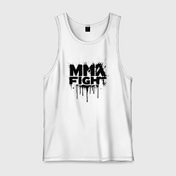 Майка мужская хлопок MMA боец черной краской, цвет: белый