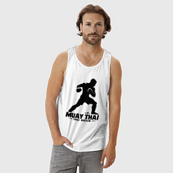 Майка мужская хлопок Муай Тай сила и мощь тайского бокса, цвет: белый — фото 2