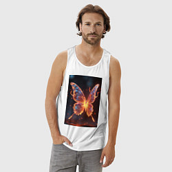 Майка мужская хлопок Огненная бабочка, цвет: белый — фото 2