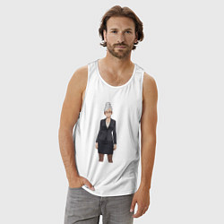 Майка мужская хлопок Бабушка Момо Дандадан, цвет: белый — фото 2