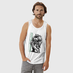 Майка мужская хлопок Боевой медведь с цепным клинком, цвет: белый — фото 2