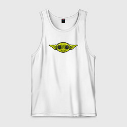 Майка мужская хлопок Yoda face, цвет: белый