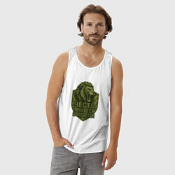 Майка мужская хлопок Честь выше высоты, цвет: белый — фото 2