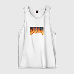 Майка мужская хлопок Doom ultimate logo, цвет: белый
