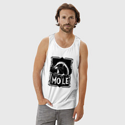 Майка мужская хлопок Крот в рамке, цвет: белый — фото 2