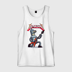 Мужская майка Bender bending robot from rock group Futurama
