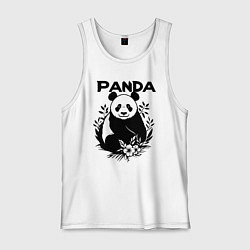 Мужская майка Панда с цветами