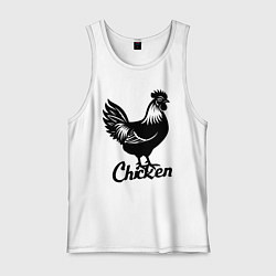 Мужская майка Черная курица с надписью