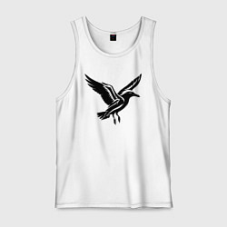Майка мужская хлопок Летящая чайка, цвет: белый