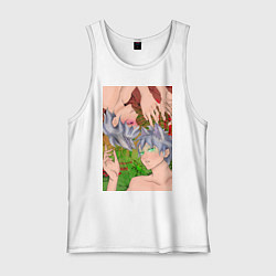 Майка мужская хлопок Кицуне близнецы, цвет: белый