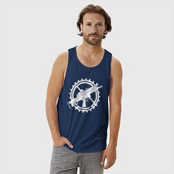 Майка мужская хлопок Шестерёнка и автомат, цвет: тёмно-синий — фото 2