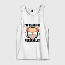 Майка мужская хлопок Некоарк - Neco Arc - I afraid of vegetables, цвет: белый