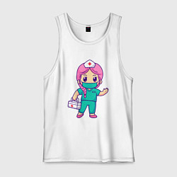 Майка мужская хлопок Милая медсестричка, цвет: белый