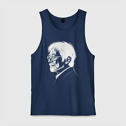 Мужская майка Портрет Миядзаки белой краской