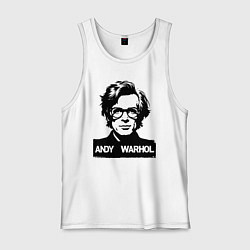 Майка мужская хлопок Энди Уорхол портретный образ, цвет: белый