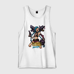 Майка мужская хлопок Джинкс League of Legends, цвет: белый