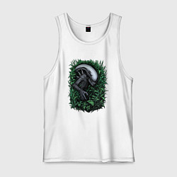 Майка мужская хлопок Ксеноморф в зарослях, цвет: белый