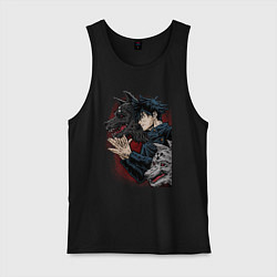 Майка мужская хлопок Фушигуро Мегуми, цвет: черный