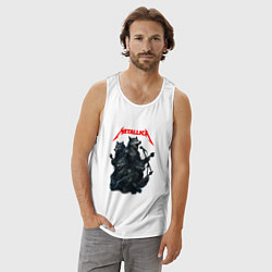 Майка мужская хлопок Metallica волки, цвет: белый — фото 2